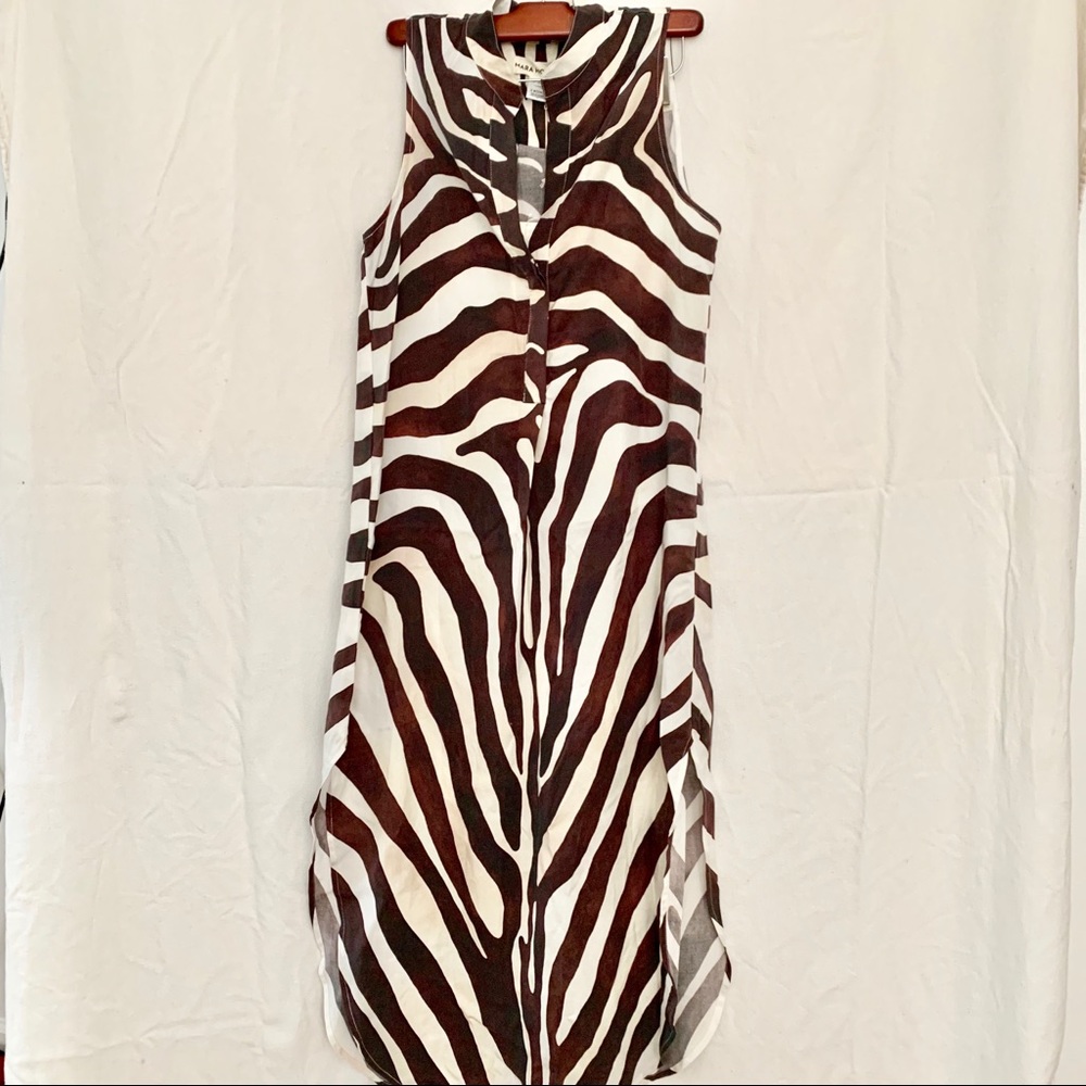 Mara Hoffman Zebra Print Shirt Dress